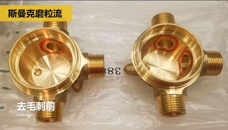 用磨粒流不怕劃傷，銅三通<a href='http://www.nortonmall.com' target='_blank'><u>交叉孔去毛刺</u></a>